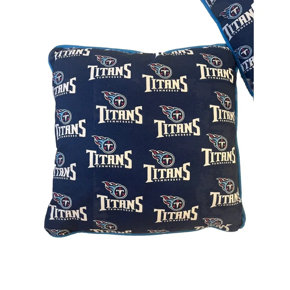 Titans NFL Blue Pillows Set Of Decorative Super Bowl Soft Light Use Football